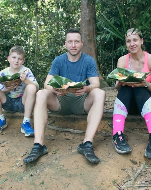 three hours jungle trekking