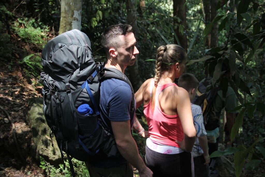 three hours jungle trekking